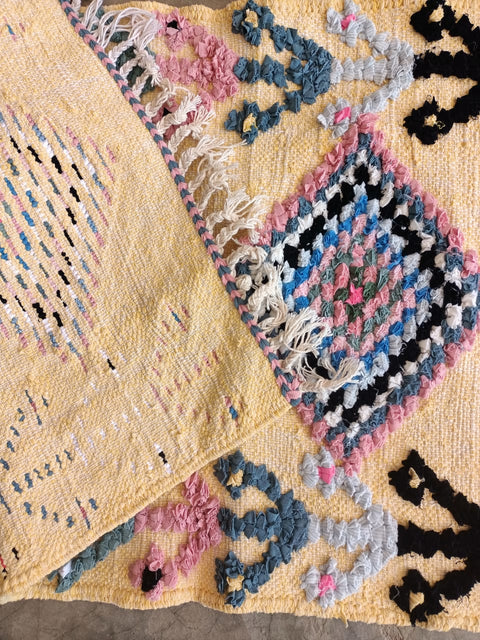 Tapis berbère - Boucherouite Nouveau 1.13m x 0.62m Design Azilal