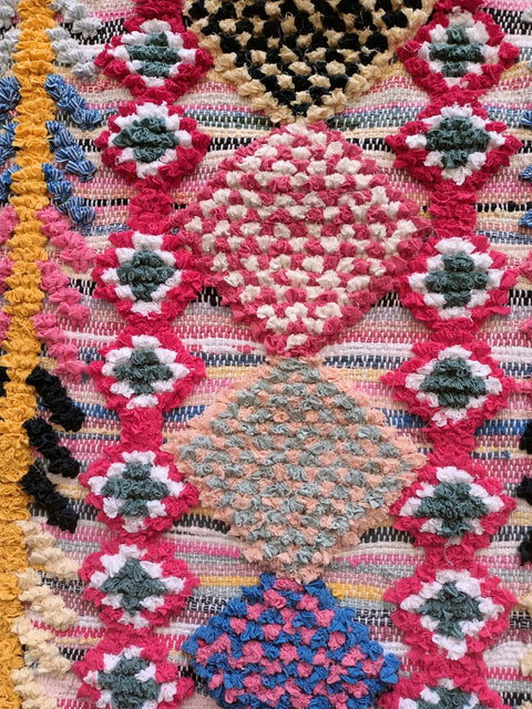 Tapis berbère - Boucherouite Nouveau 1.08m x 0.62m Design Azilal