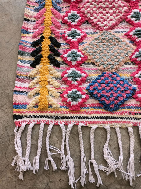 Tapis berbère - Boucherouite Nouveau 1.08m x 0.62m Design Azilal