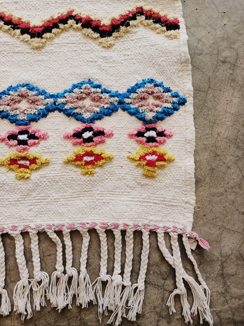 Tapis berbère - Boucherouite Nouveau 1.08m x 0.65m Design Azilal