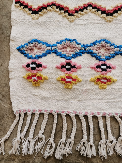 Tapis berbère - Boucherouite Nouveau 1.08m x 0.65m Design Azilal