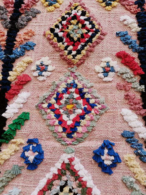 Tapis berbère - Boucherouite Nouveau 1.00m x 0.60m Design Azilal