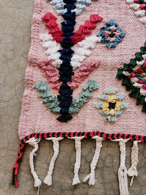 Tapis berbère - Boucherouite Nouveau 1.00m x 0.60m Design Azilal