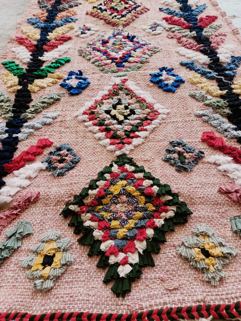 Tapis berbère - Boucherouite Nouveau 1.00m x 0.60m Design Azilal