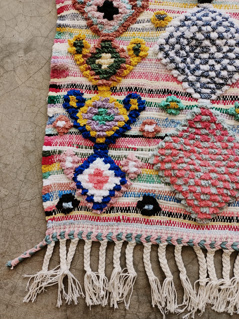 Tapis berbère - Boucherouite Nouveau 1.10m x 0.63m Design Azilal