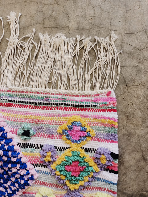 Tapis berbère - Boucherouite Nouveau 1.10m x 0.63m Design Azilal