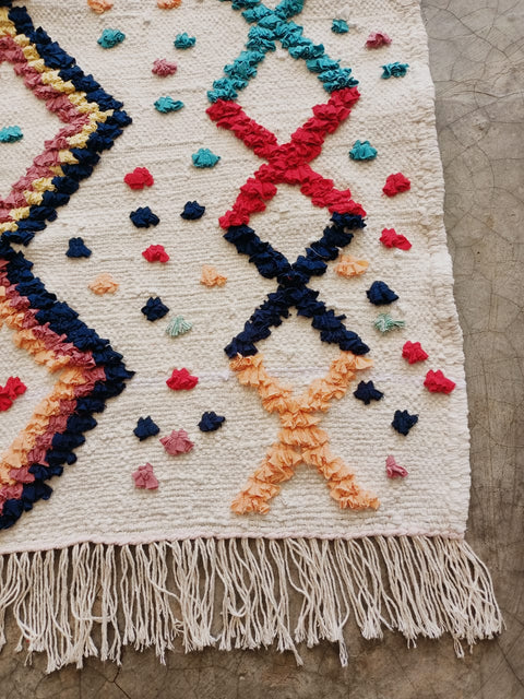 Tapis berbère - Boucherouite Nouveau 1.50m x 0.96m Design Azilal