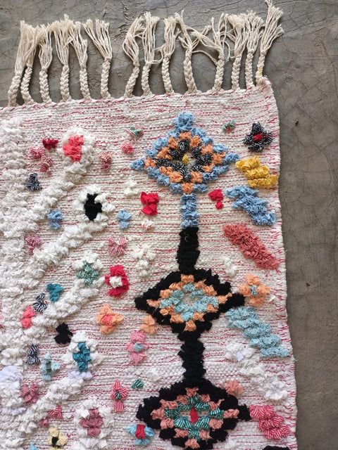 Tapis berbère - Boucherouite Nouveau 1.50m x 0.92m Design Azilal