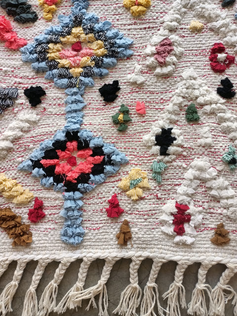 Tapis berbère - Boucherouite Nouveau 1.50m x 0.92m Design Azilal