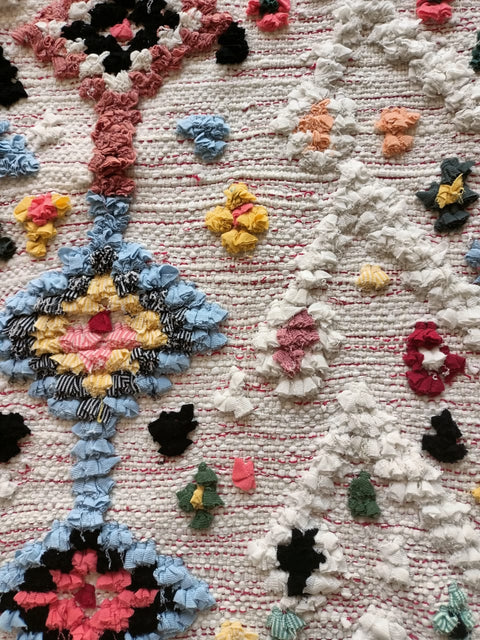 Tapis berbère - Boucherouite Nouveau 1.50m x 0.92m Design Azilal