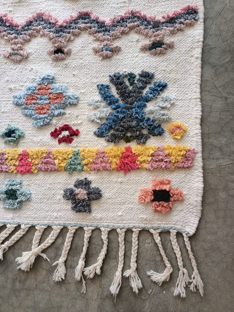 Tapis berbère - Boucherouite Nouveau 1.50m x 1.02m Design Azilal