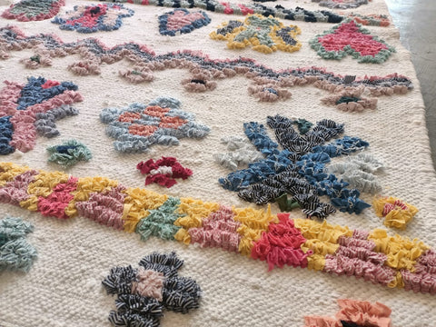 Tapis berbère - Boucherouite Nouveau 1.50m x 1.02m Design Azilal