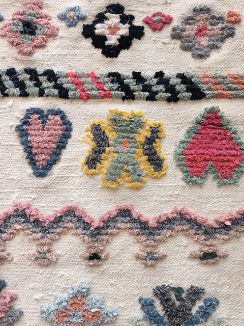 Tapis berbère - Boucherouite Nouveau 1.50m x 1.02m Design Azilal