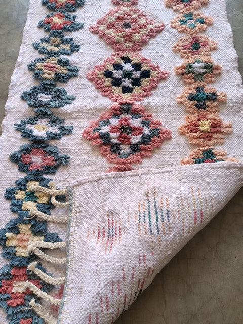 Tapis berbère - Boucherouite Nouveau 1.20m x 0.70m Design Azilal