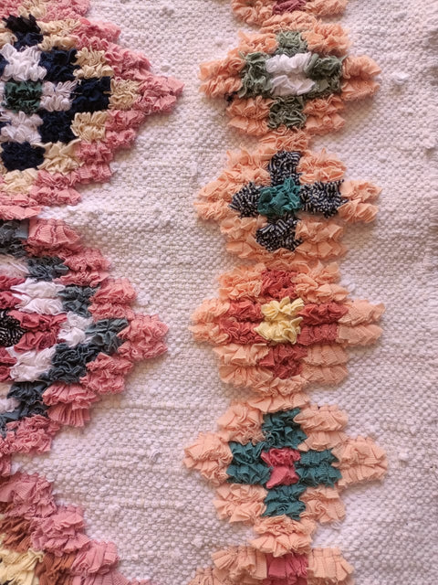 Tapis berbère - Boucherouite Nouveau 1.20m x 0.70m Design Azilal