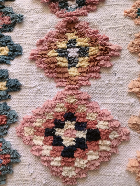 Tapis berbère - Boucherouite Nouveau 1.20m x 0.70m Design Azilal