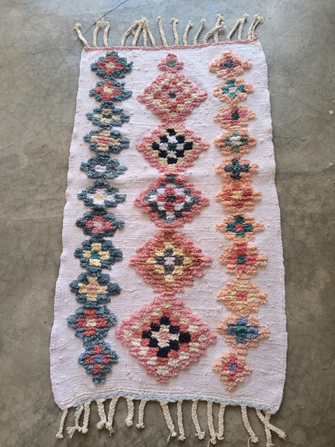 Tapis berbère - Boucherouite Nouveau 1.20m x 0.70m Design Azilal