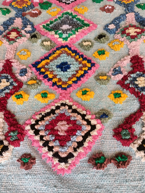 Tapis berbère - Boucherouite Nouveau 1.08m x 0.62m Design Azilal