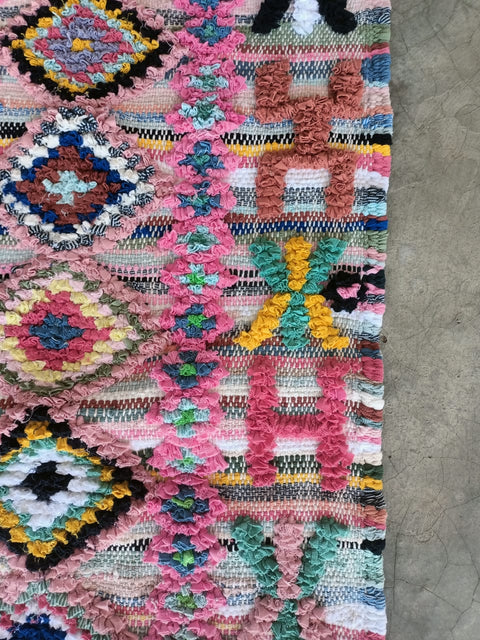 Tapis berbère - Boucherouite Nouveau 1.08m x 0.61m Design Azilal