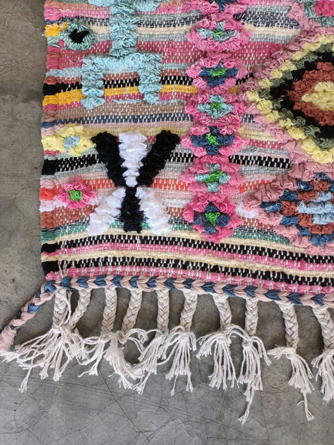 Tapis berbère - Boucherouite Nouveau 1.08m x 0.61m Design Azilal