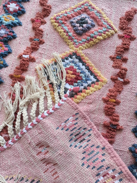 Tapis berbère - Boucherouite Nouveau 1.06m x 0.62m Design Azilal