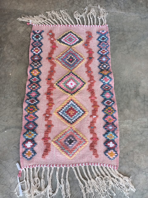 Tapis berbère - Boucherouite Nouveau 1.06m x 0.62m Design Azilal