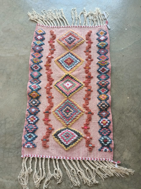 Tapis berbère - Boucherouite Nouveau 1.06m x 0.62m Design Azilal