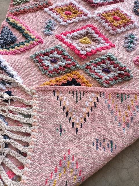 Tapis berbère - Boucherouite Nouveau 1.05m x 0.62m Design Azilal