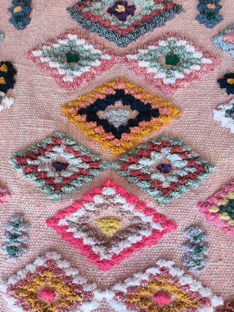 Tapis berbère - Boucherouite Nouveau 1.05m x 0.62m Design Azilal