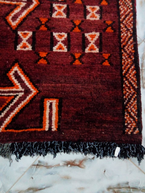 Authentique tapis berbère 105x170 orange et marron BOUCHAROUITE BF Authentique tapis berbère 105x170 orange et marron BOUCHAROUITE BF