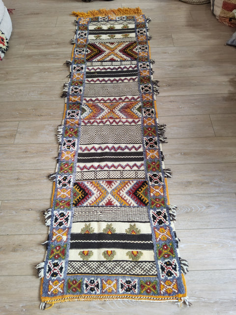 Tapis berbère - Kilim de Taznakht 2.23m x 0.62m