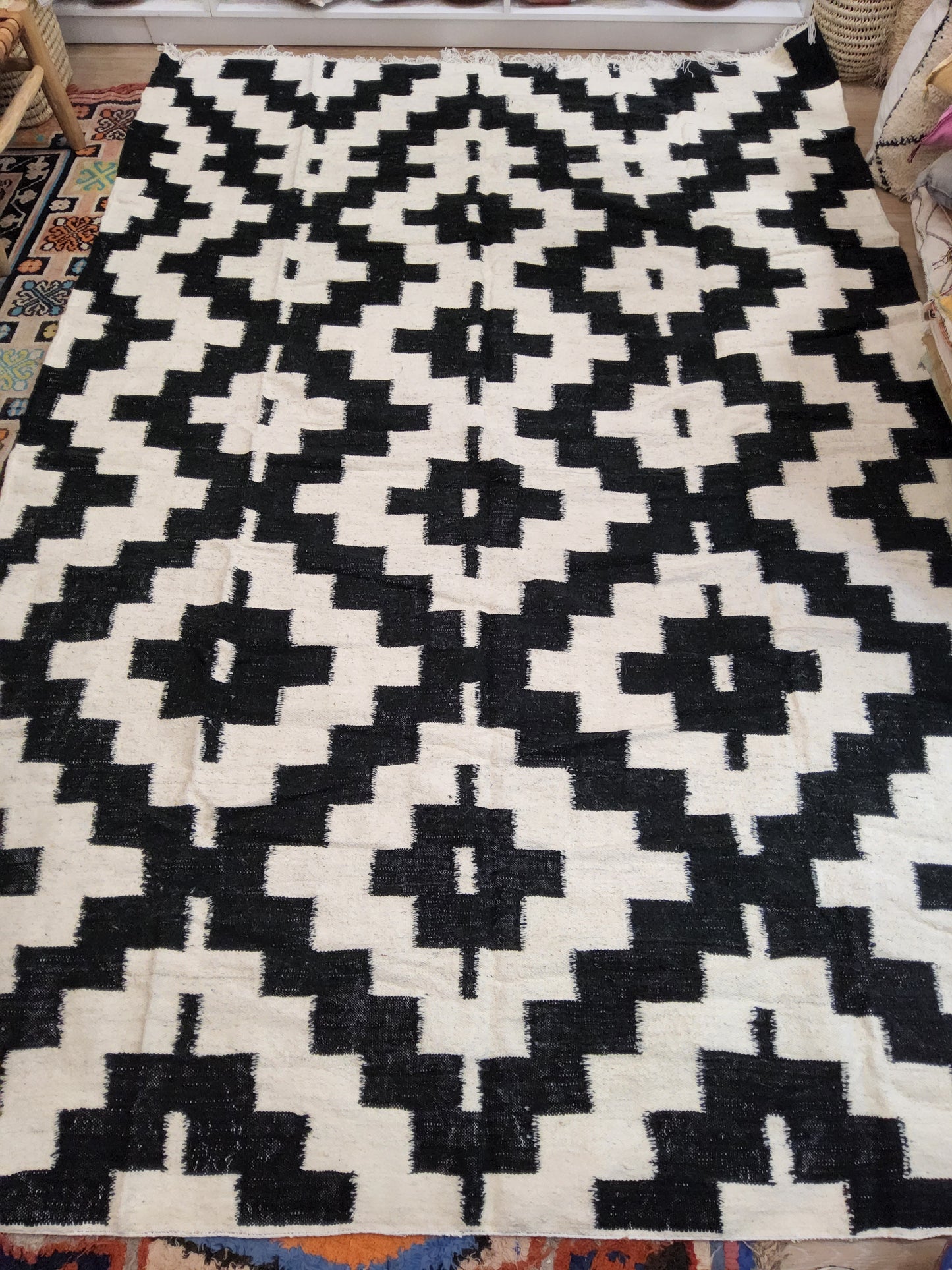 Tapis berbère - Kilim moderne de Taznakht 2.98m x 2.03m
