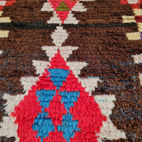 Tapis berbère - Boucherouite 2.10m x 0.64m