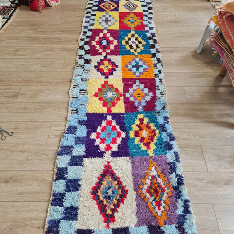 Tapis berbère - Boucherouite 2.70m x 0,73m